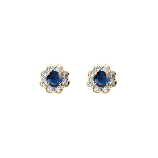 Debutante Sapphire & Diamond Stud Earrings from Aspinal of London