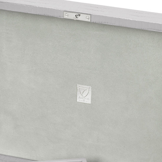 Grand Luxe Jewellery Case in Deep Shine Dove Grey Small Croc from Aspinal of London