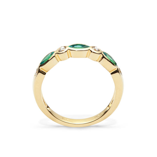 Selene 18ct Gold Marquise Emerald & Diamond Ring from Aspinal of London
