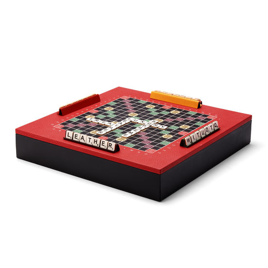 Scrabble Set in Red Jewel Calf from Aspinal of London