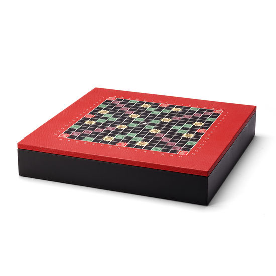 Scrabble Set in Red Jewel Calf from Aspinal of London