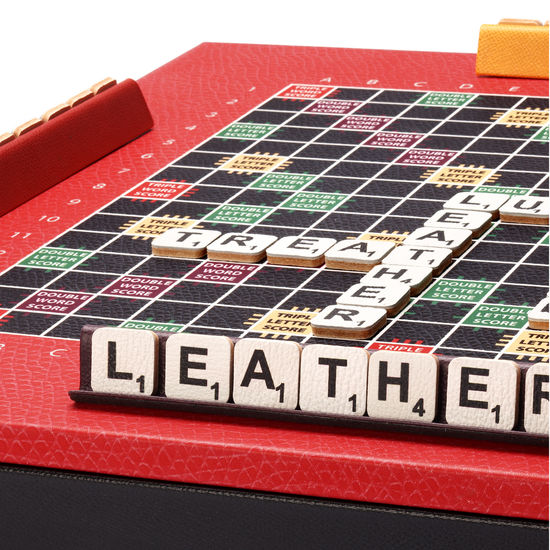 Scrabble Set in Red Jewel Calf from Aspinal of London
