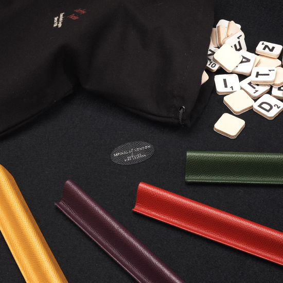 Scrabble Set in Red Jewel Calf from Aspinal of London