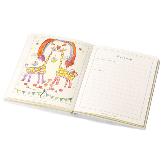 Deluxe Baby Record Book in Ivory Pebble from Aspinal of London