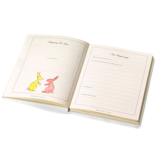 Deluxe Baby Record Book in Ivory Pebble from Aspinal of London