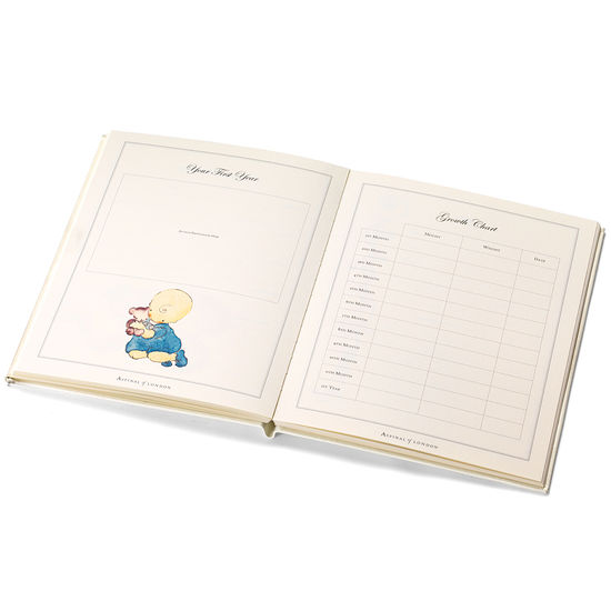 Deluxe Baby Record Book in Ivory Pebble from Aspinal of London
