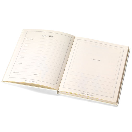 Deluxe Baby Record Book in Ivory Pebble from Aspinal of London