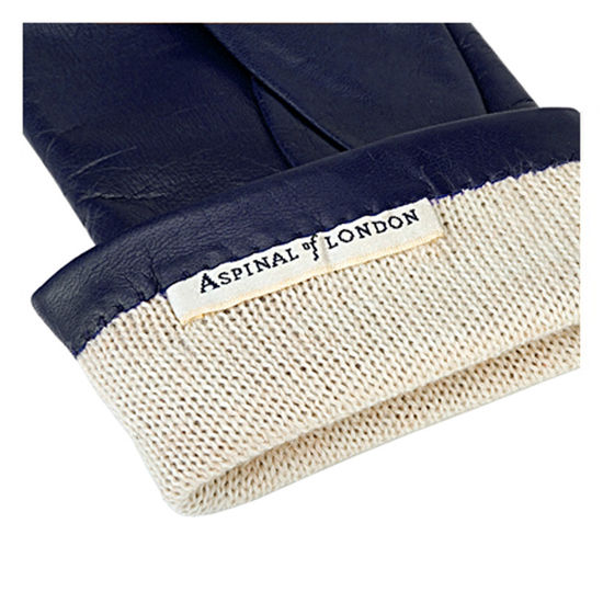 Ladies’ Cashmere Lined Leather Gloves in Navy Aspinal