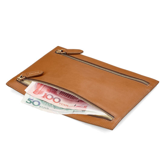 Multi Currency Wallet in Smooth Tan Aspinal of London