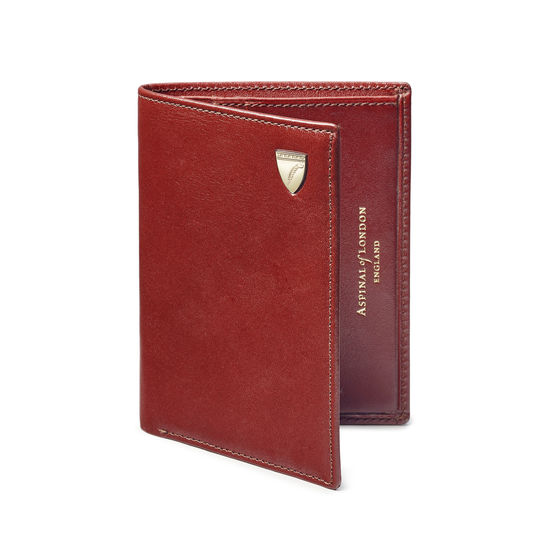 Credit Card Wallet with Notes Pocket in Smooth Cognac from Aspinal of London