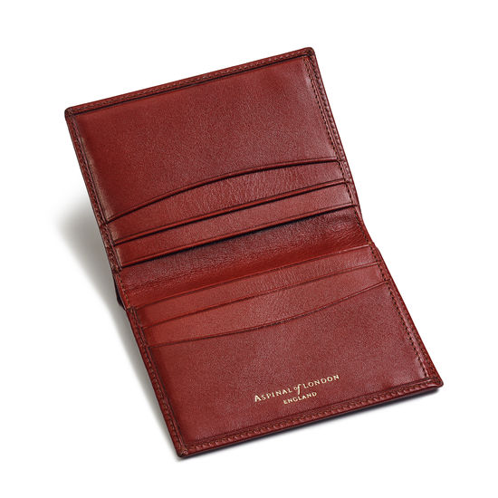 Credit Card Wallet with Notes Pocket in Smooth Cognac from Aspinal of London