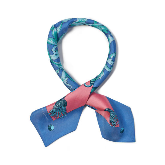 Signature Shield Silk Neck Bow Scarf in Pink from Aspinal of London