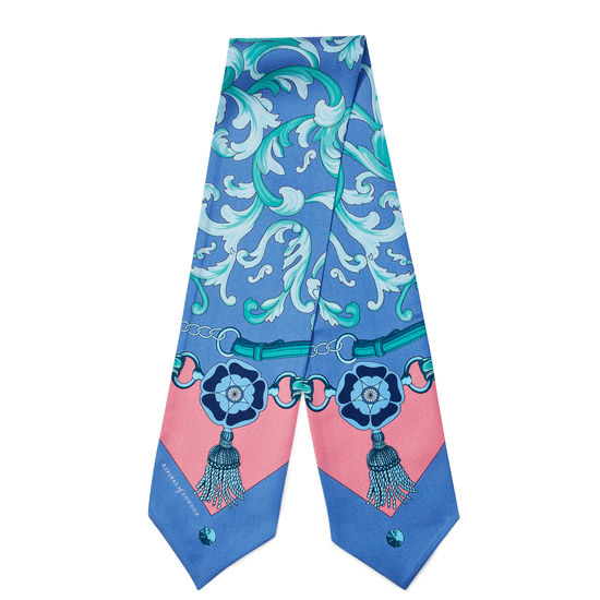Signature Shield Silk Neck Bow Scarf in Pink from Aspinal of London