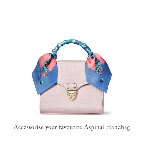 Signature Shield Silk Neck Bow Scarf in Pink from Aspinal of London
