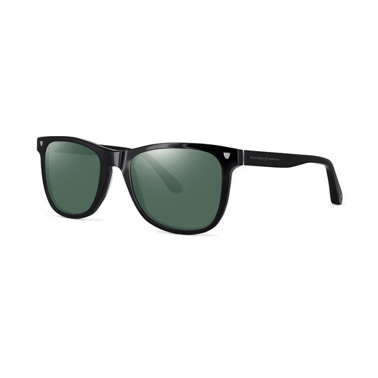 Milano Sunglasses in Black Acetate from Aspinal of London