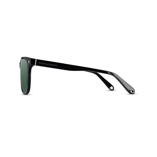 Milano Sunglasses in Black Acetate from Aspinal of London