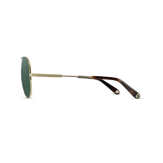 Navigator Sunglasses in Gold Metal from Aspinal of London