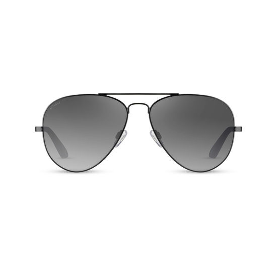 Navigator Sunglasses in Matte Black Metal from Aspinal of London