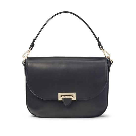 black saddle bag