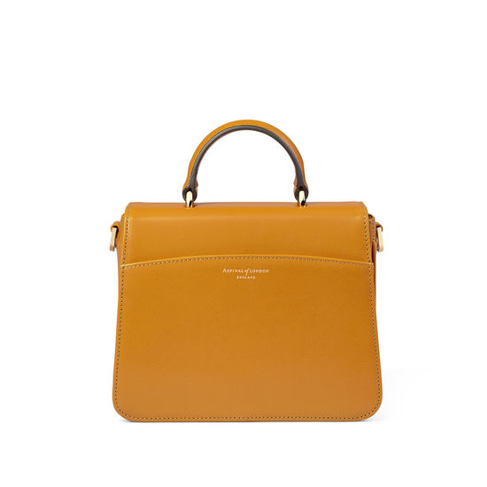 Small Lion Lansdowne Bag in Smooth Mustard from Aspinal of London
