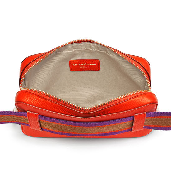 Camera Belt Bag in Orange Small Grain Pebble Aspinal of London