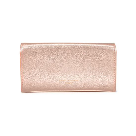 Sunglasses Case in Rose Gold Metallic Aspinal of London
