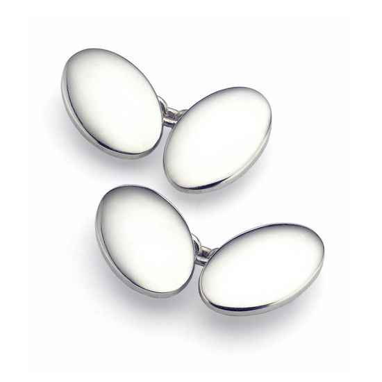 Classic Double Domed Sterling Silver Cufflinks from Aspinal of London
