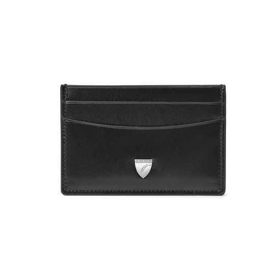 Slim Credit Card Holder in Smooth Black from Aspinal of London