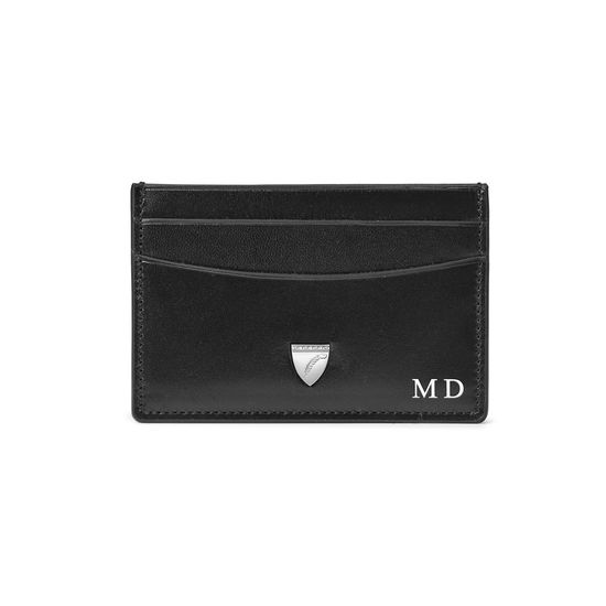 Slim Credit Card Holder in Smooth Black from Aspinal of London