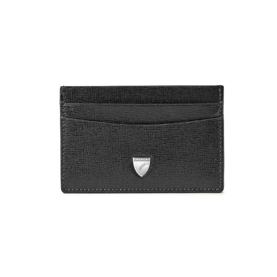 Slim Credit Card Holder in Black Saffiano from Aspinal of London