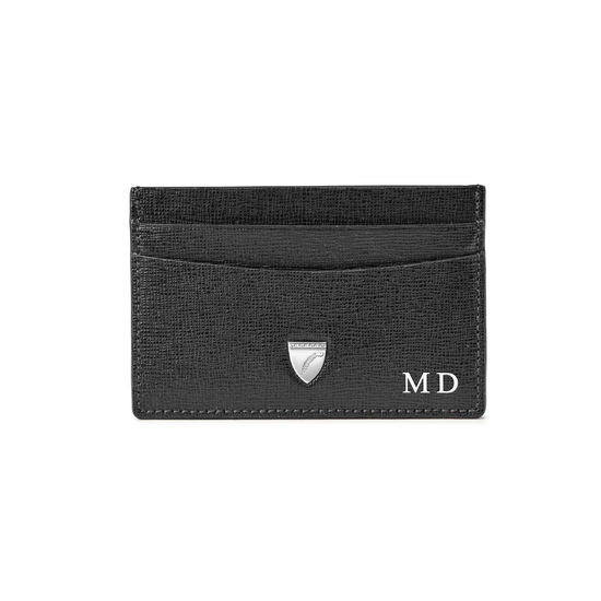 Slim Credit Card Holder in Black Saffiano from Aspinal of London