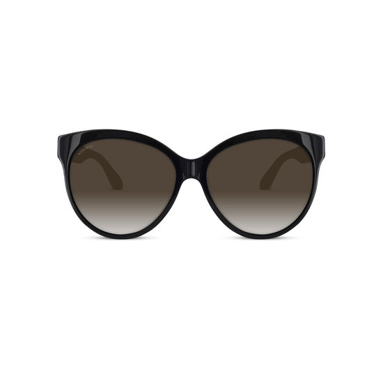 Verona Sunglasses in Black Acetate & Leather from Aspinal of London
