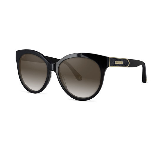 Verona Sunglasses in Black Acetate & Leather from Aspinal of London