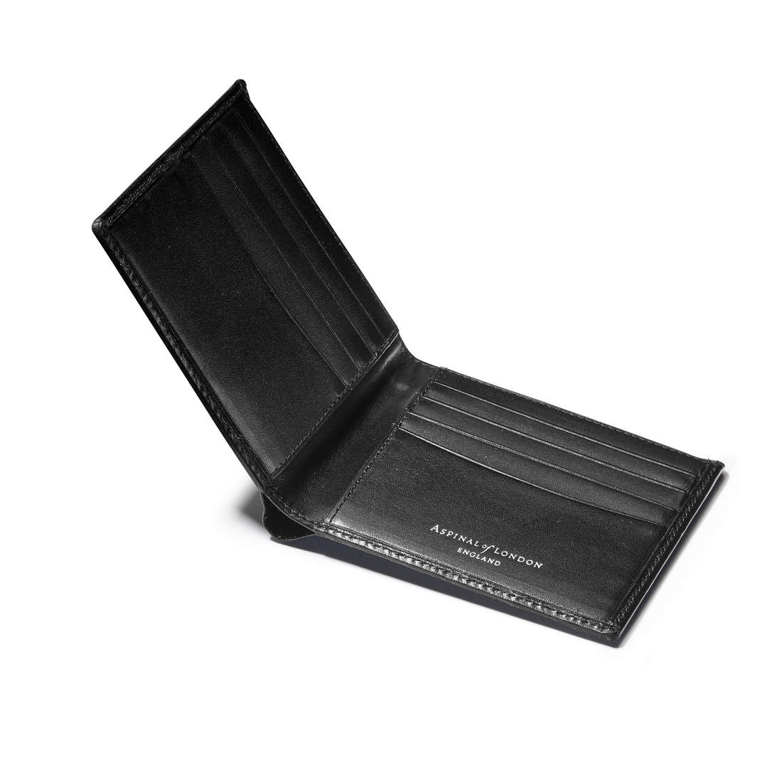 Black 8 Card Billfold Wallet | Aspinal of London