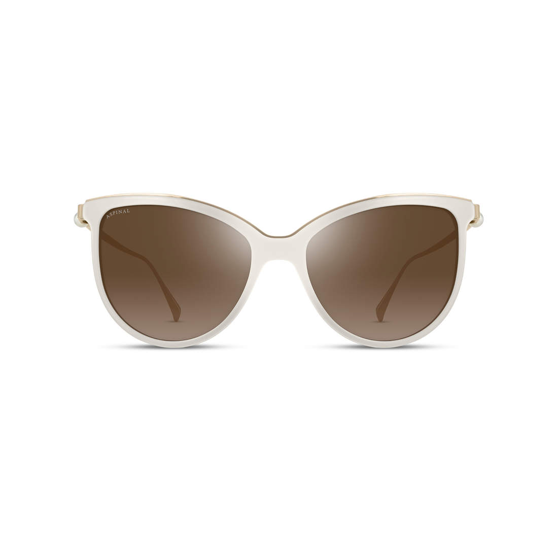 Mayfair Sunglasses in White & Gold Aspinal