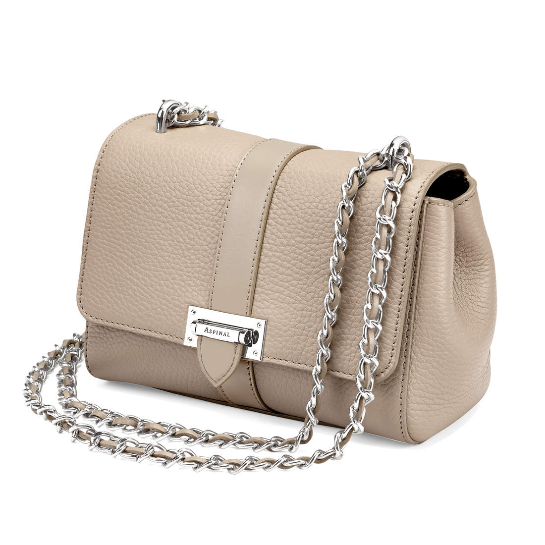 Lottie Bag in Soft Taupe Pebble Aspinal of London