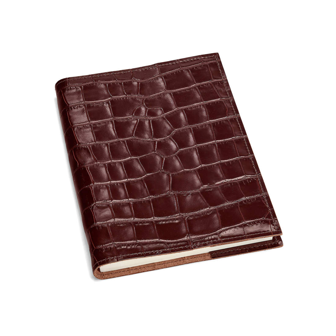 A5 Refillable Journal in Amazon Brown Croc Aspinal