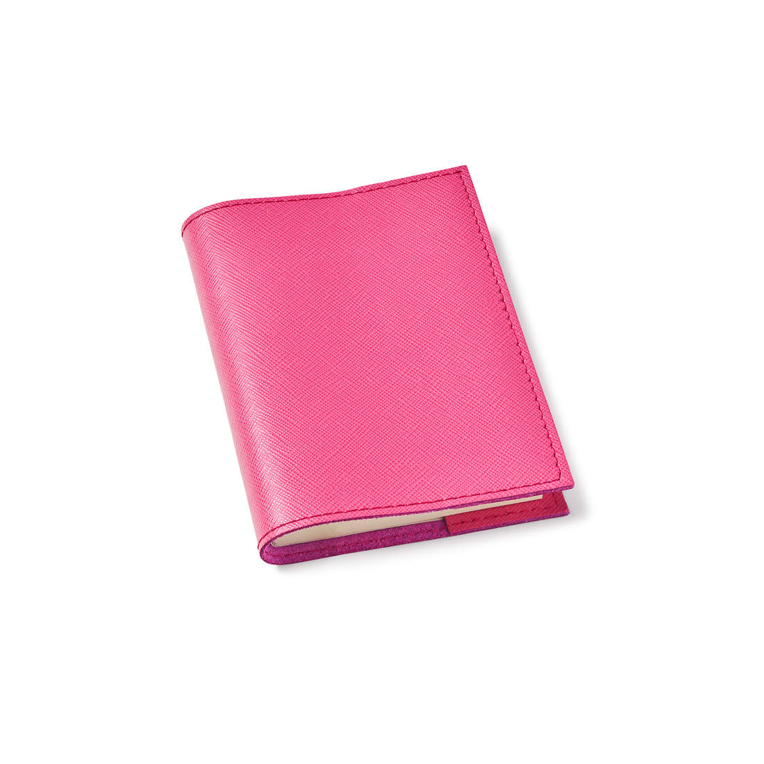 Saffiano Refillable Pocket Notebook in Pink Aspinal