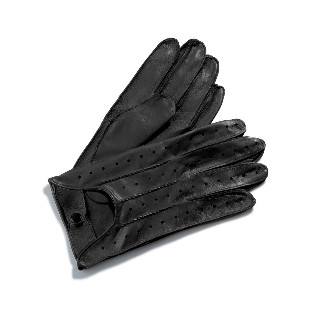 Men’s Leather Driving Gloves in Black Aspinal of London