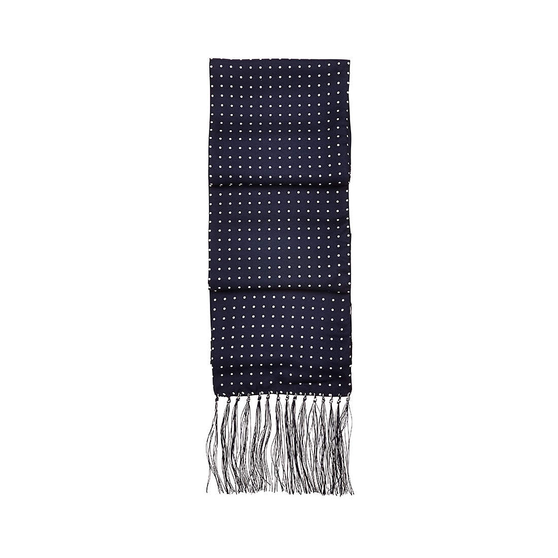 Men’s Polka Dot Silk Scarf in Navy Aspinal of London