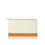 Large Essential Flat Pouch in Smooth Ivory & Mustard from Aspinal of London